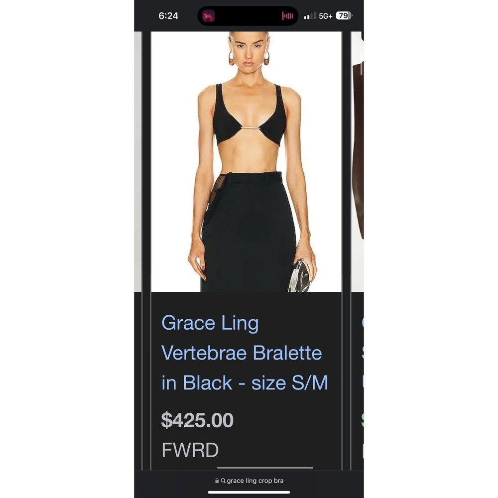 $400 Grace Ling metal plate crop top - Picture 2 of 4